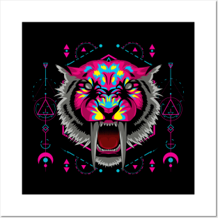 tiger saber tooth popart Posters and Art